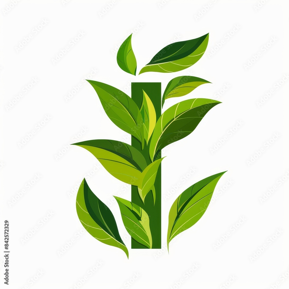 logo, vector design of green tea leaves in the shape of an logo, vector design of green tea leaves in the shape of an