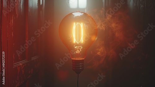 Creative brainy smart ideation light bulb for innovative ideas and mindful solutions photo