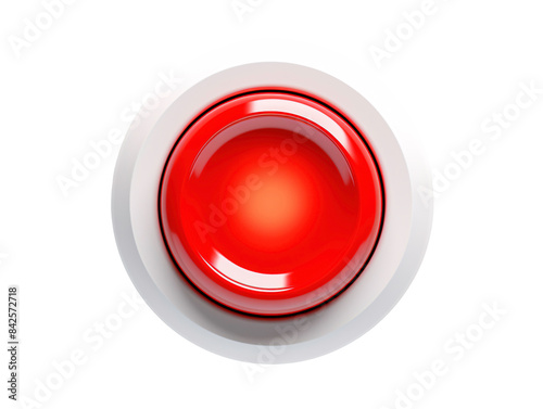 a red button in a white circle