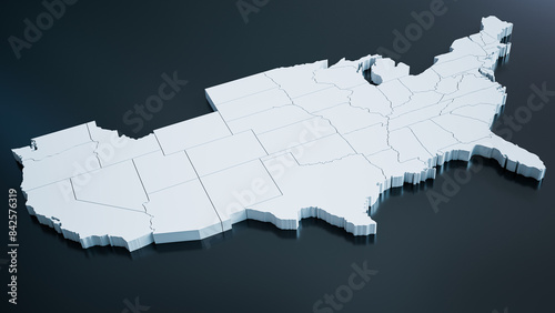 3D Rendering of the USA Map