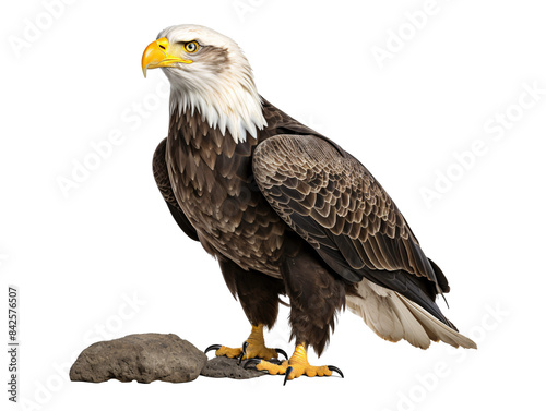 a bald eagle standing on a rock © Ivan