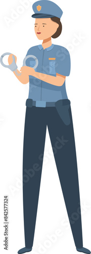Female police officer is preparing to apprehend a suspect, emphasizing the role of women in law enforcement