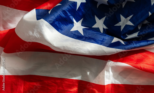 Flag of Jack of the United States along with a flag of the United States of America as a symbol of unity between them, 3d illustration