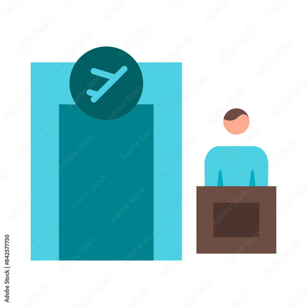 Boarding Gate Flat Icon Boarding Gate Flat Icon