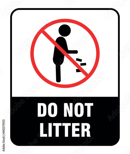 Do Not Litter Sign Vector Illustration - High-Quality Design Isolated on White Background