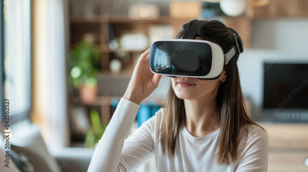 A sales agents using tablets or laptops to present home information, or using VR to take virtual home tours. A sales agents using tablets or laptops to present home information, or using VR to take virtual home tours.