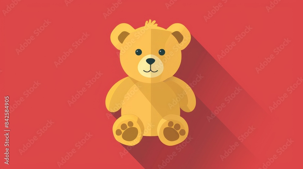 Teddy Bear Icon featuring a Flat Design with a Long Shadow a charming and adorable touch Teddy Bear Icon featuring a Flat Design with a Long Shadow a charming and adorable touch