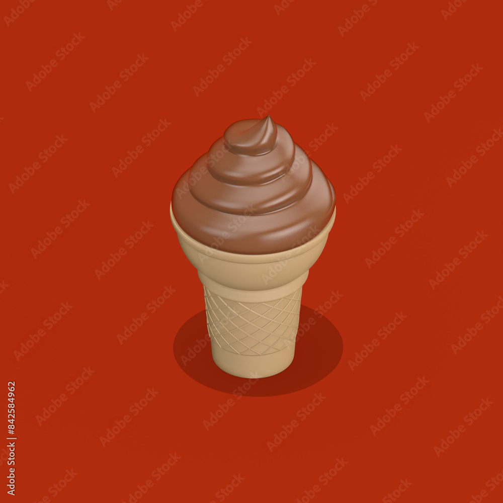 Chocolate ice cream cone on pink background 3d illustration render
Chocolate ice cream cone on pink background 3d illustration render