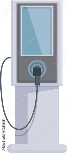 Modern electric vehicle charging station is providing sustainable energy for eco friendly transportation