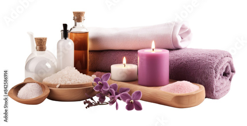 Day spa set isolated on transparent or white background