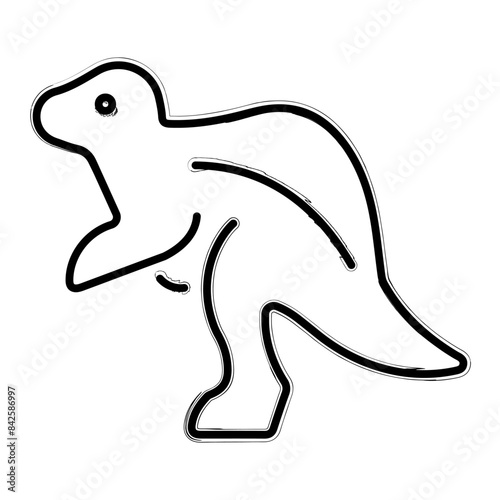 dino brush strokes on a white background. Vector illustration.