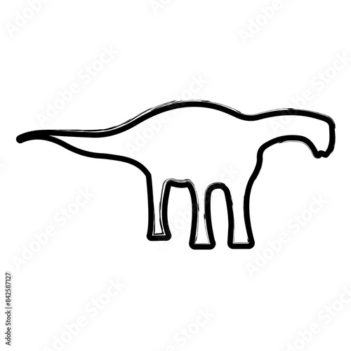 diplodocus brush strokes on a white background. Vector illustration.