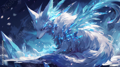 a fox monster whose body is covered with crystals