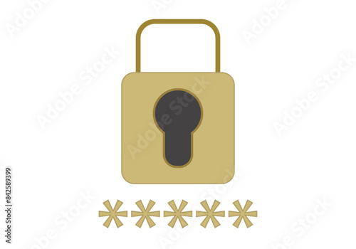 Seguridad de clave en internet representado con un candado dorado