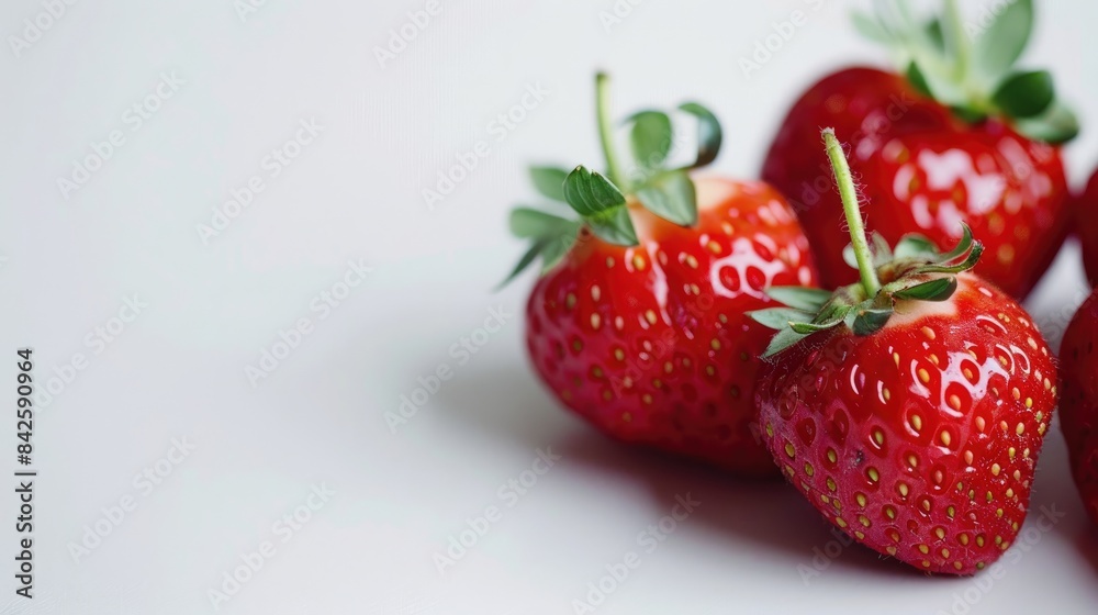 Ripe red strawberries isolated on a white background Ripe red strawberries isolated on a white background