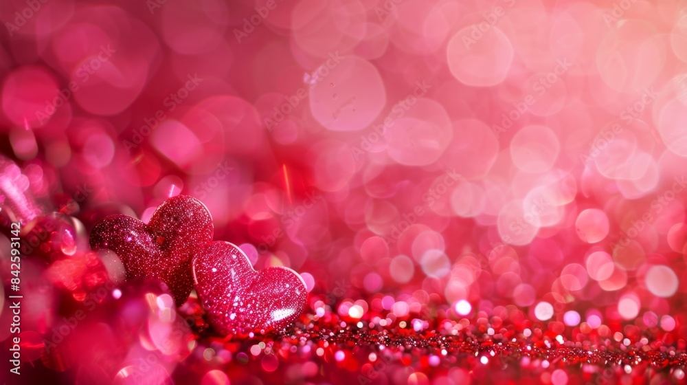 Sparkling Red Heart Glitter Background for Romantic Occasion Sparkling Red Heart Glitter Background for Romantic Occasion