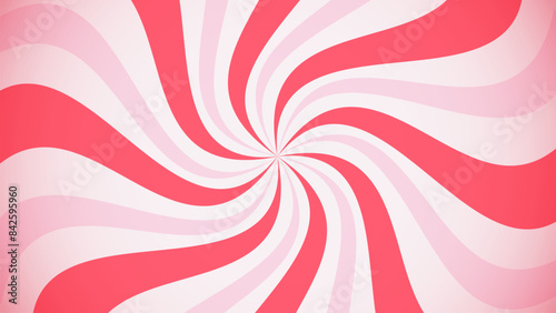 Strawberry ice cream swirl stripes background. Twisted sunbeams pink pattern.