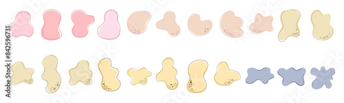 Blob muted vector collection can be used in a variety of ways, including card decorations, frames, paper decorations, cards, backgrounds, and more.