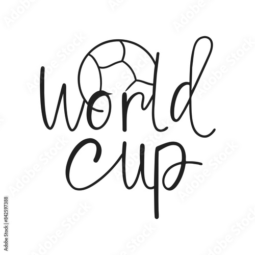 Doodle Style World Cup T Shirt Design Isolated On White Background photo