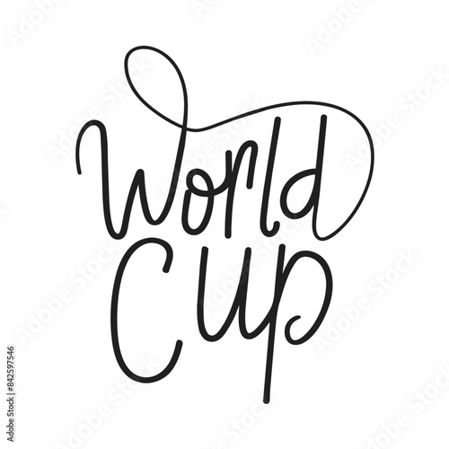 Doodle Style World Cup T Shirt Design Isolated On White Background photo