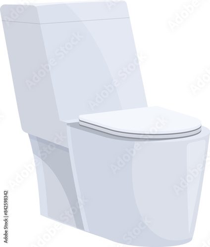White ceramic toilet bowl presenting a modern design for bathroom interior
