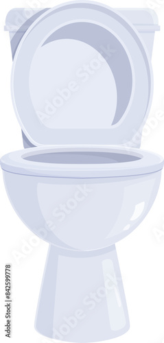 White ceramic toilet bowl with open lid is an essential plumbing fixture in any bathroom