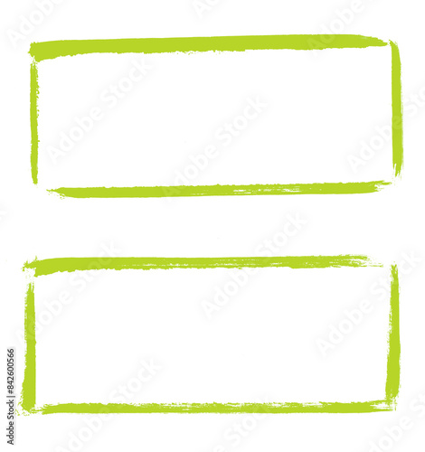 Gemalte Vierecke in grün - Umrandung oder leerer Rahmen photo