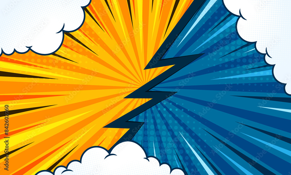 flat comic halftone pop art style with speech bubble design background