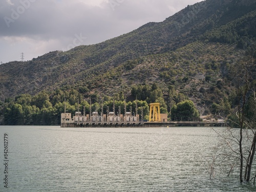 Wallpaper Mural Facilities of a hydroelectric hydropower power plant on the Guadalhorce river in Spain, Andalusia Torontodigital.ca