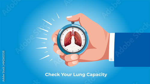 World Lung Day. Lung Health, capacity or strength check up. Vector illustration
