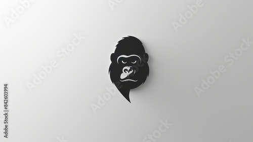 Concept for a sleek and minimalist logo design featuring a primate monkey and gorilla