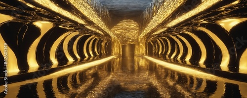 Wallpaper Mural arafed tunnel with a reflection of a building in the water Torontodigital.ca