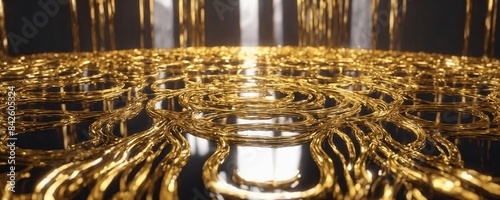 Wallpaper Mural a close up of a bunch of gold chains on a table Torontodigital.ca