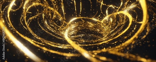 Wallpaper Mural a close up of a spiral of gold lights in a dark room Torontodigital.ca