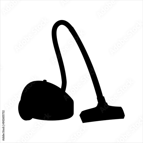 Old vacuum cleaner silhouette isolated on white background. Vacuum cleaner icon vector illustration design.