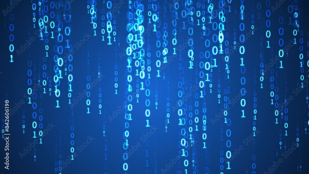 binary code drops background animation 