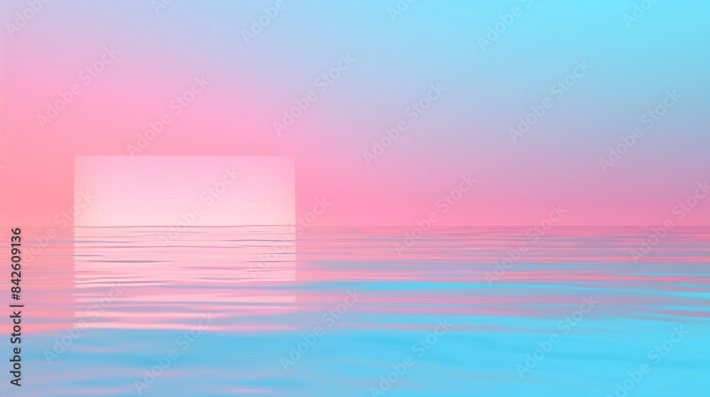 gradient blank background, cian to light blue, 3d english letter at the bottom, reflection, minimal gradient blank background, cian to light blue, 3d english letter at the bottom, reflection, minimal