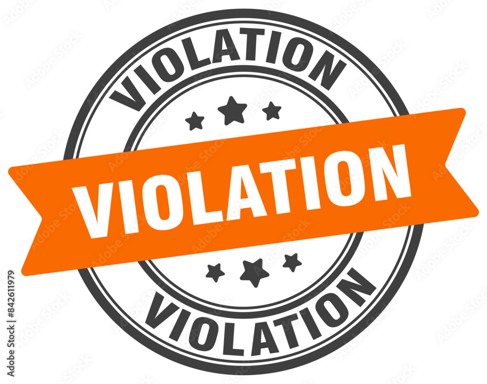 Fototapeta premium violation stamp. violation label on transparent background. round sign
