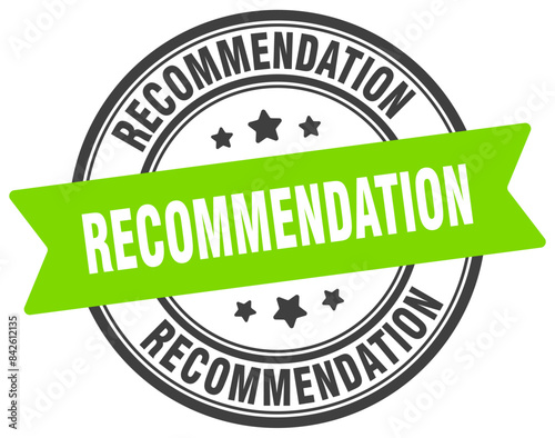 recommendation stamp. recommendation label on transparent background. round sign