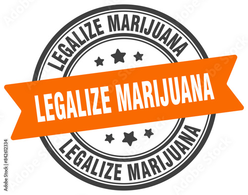 legalize marijuana stamp. legalize marijuana label on transparent background. round sign