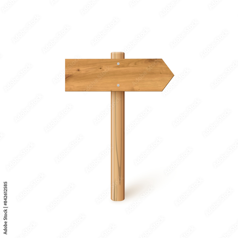 3d wooden signboard vector illustration. Realistic wood sign post. Blank arrow with wood texture, plywood road pointer. City guidance 3d wooden signboard vector illustration. Realistic wood sign post. Blank arrow with wood texture, plywood road pointer. City guidance