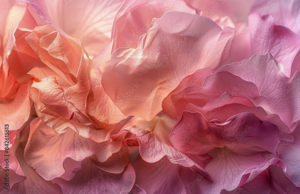 A Closeup View of Delicate Pink Rose Petals A Closeup View of Delicate Pink Rose Petals