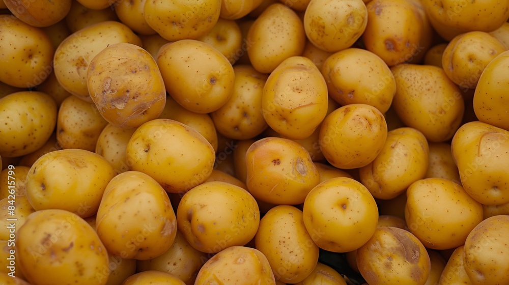 Fresh golden potatoes in bulk at a local market Fresh golden potatoes in bulk at a local market