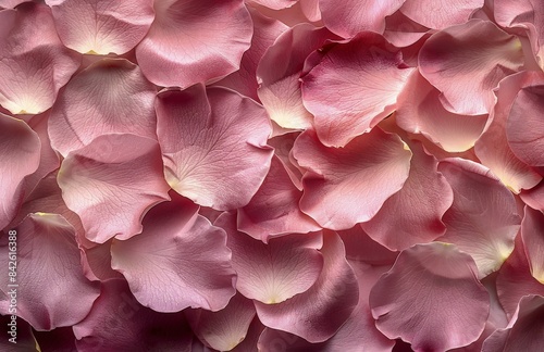 A Closeup View of Delicate Pink Rose Petals