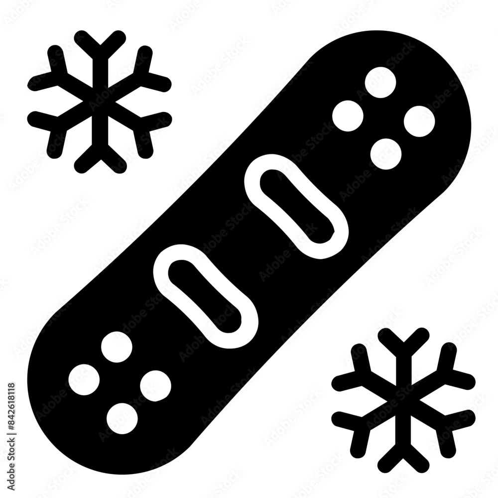 Snowboard icon in Solid Style Snowboard icon in Solid Style