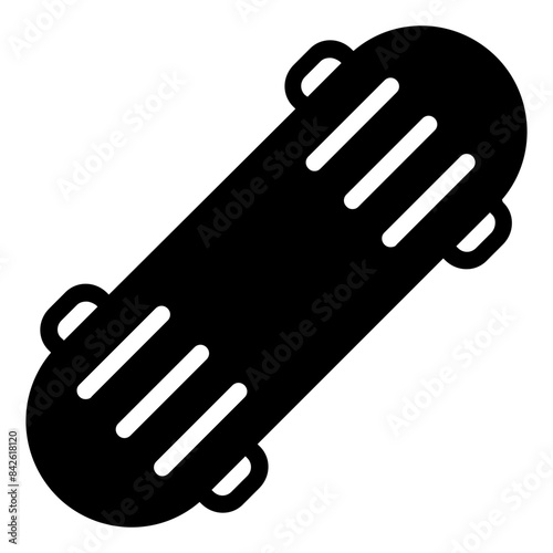 Skateboard icon in Solid Style photo