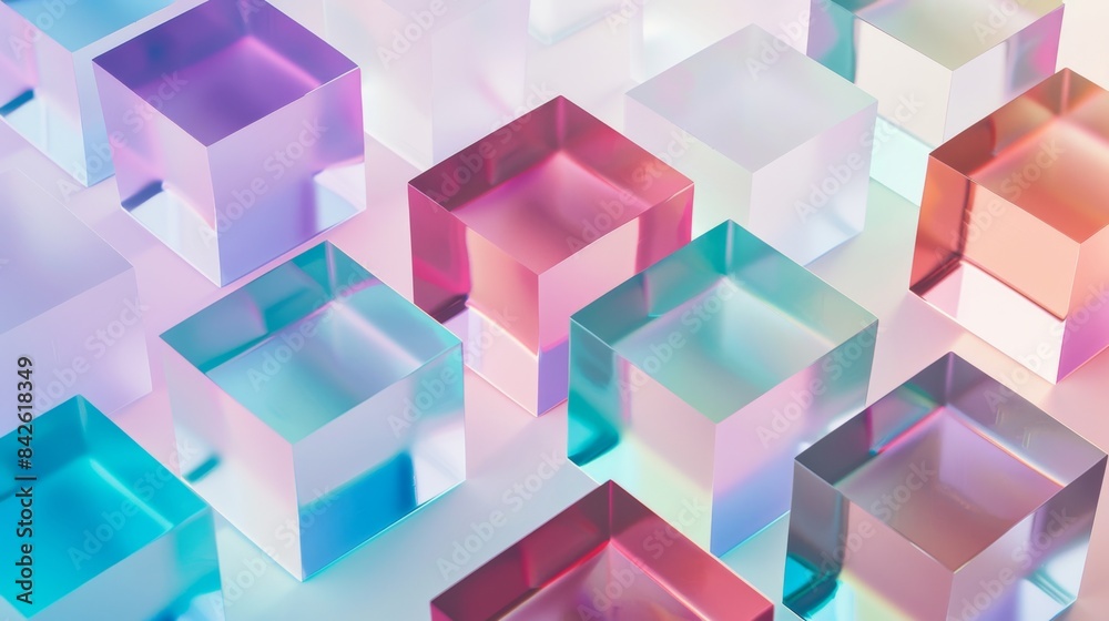 Gradient frosted glass, cube, geometric, trending tech feel gradient color Gradient frosted glass, cube, geometric, trending tech feel gradient color
