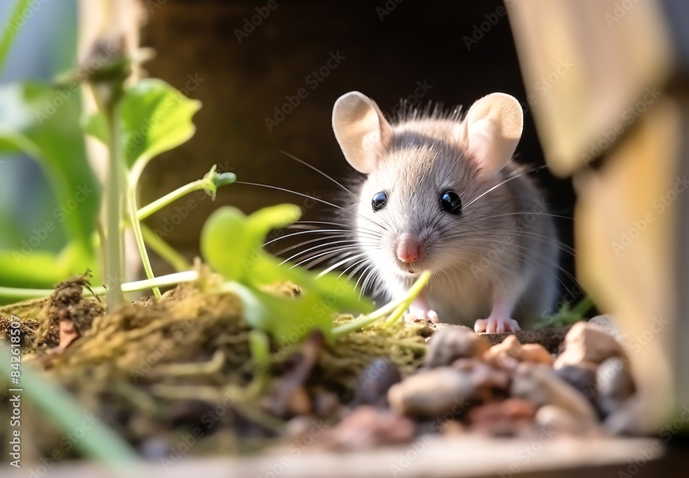 Little mouse in the backyard Little mouse in the backyard