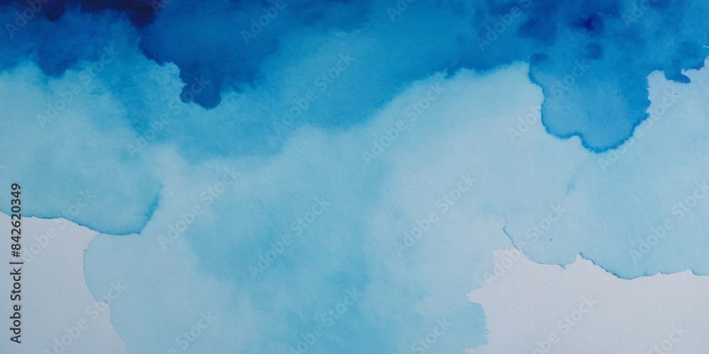 Aqua Oasis: Blue Watercolor Painted Wall Background for Relaxation Spaces
