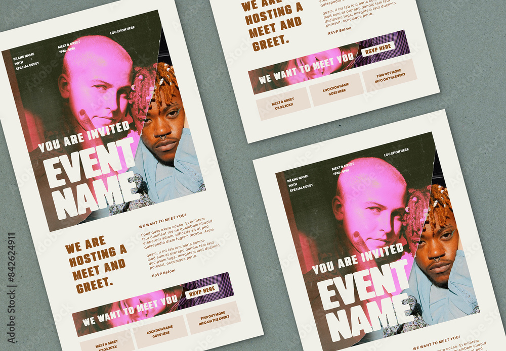 Meet and Greet Email Newsletter Layout Stock Template Adobe Stock